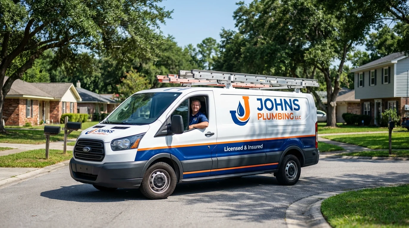Johns Plumbing LLC service van in Belzoni, MS