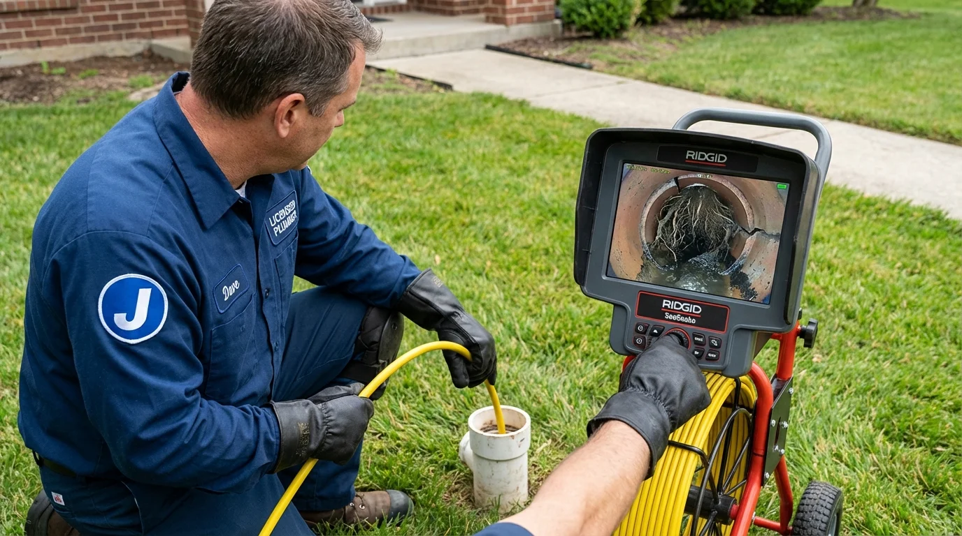 Sewer camera inspection being performed by Johns Plumbing LLC in Belzoni